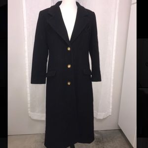 Vintage Leslie Fay 1970s Black Peacoat
